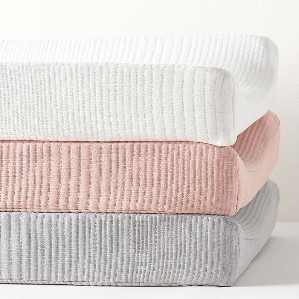 Pottery Barn Kids blue chenille changing pad cover